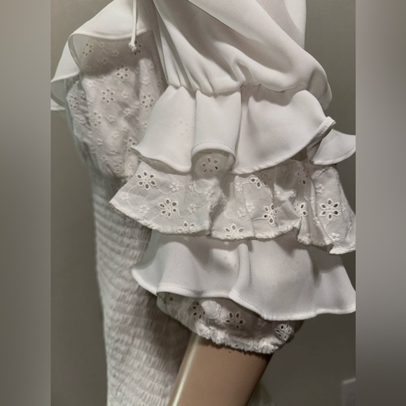 For Love & Lemons Bora Bora Ruffle Mini Dress L - Picture 2 of 11